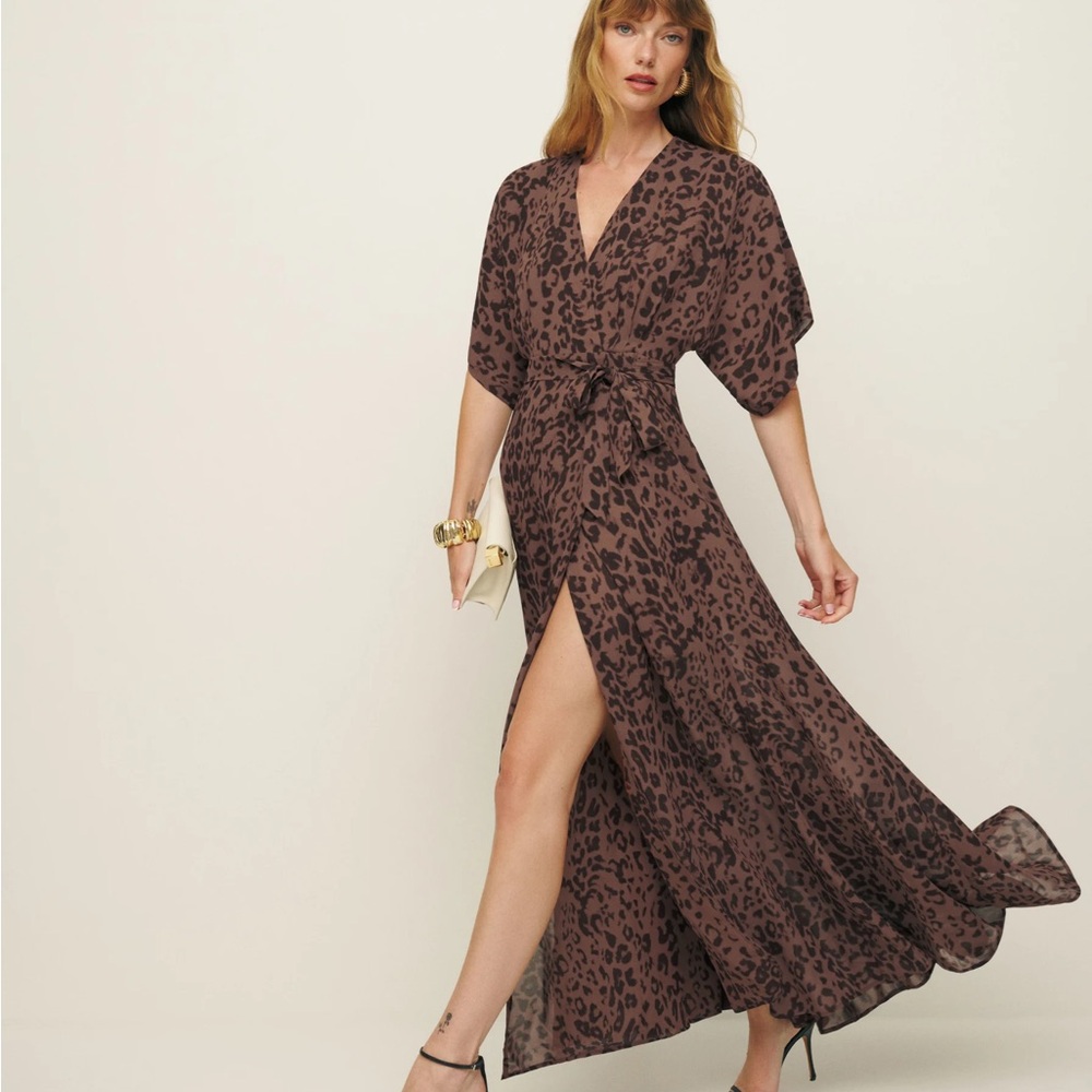 Reformation Maxi Dress with 3/4 Sleeves for Wedding Guest